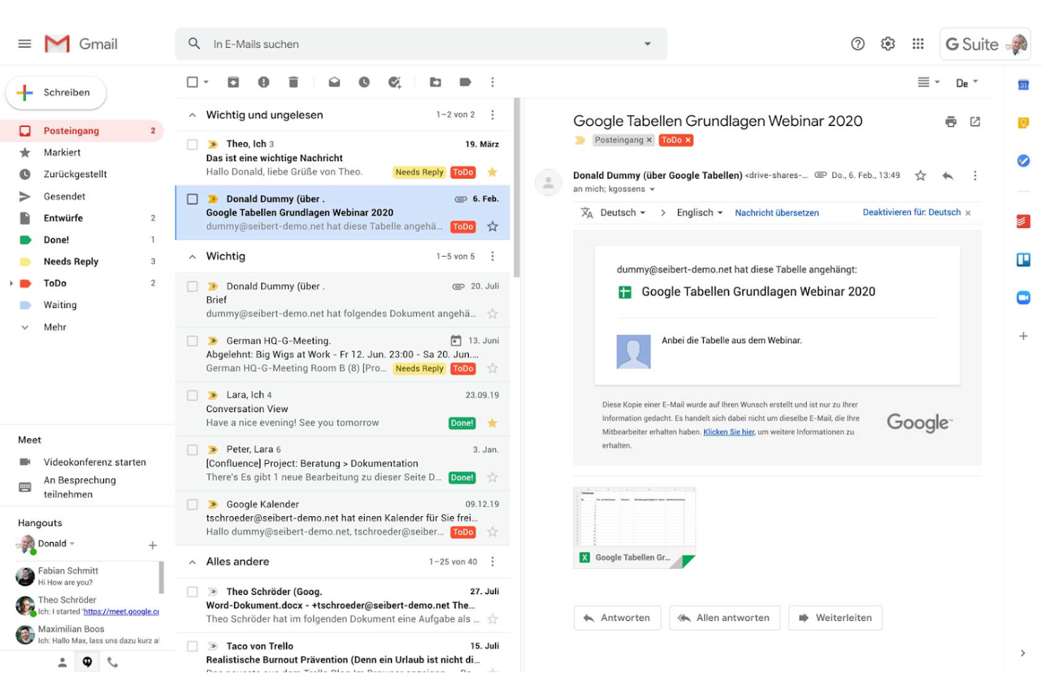 Google Workspace screenshot - 10 Mejores Alternativas a Zoho Seleccionadas para 2026