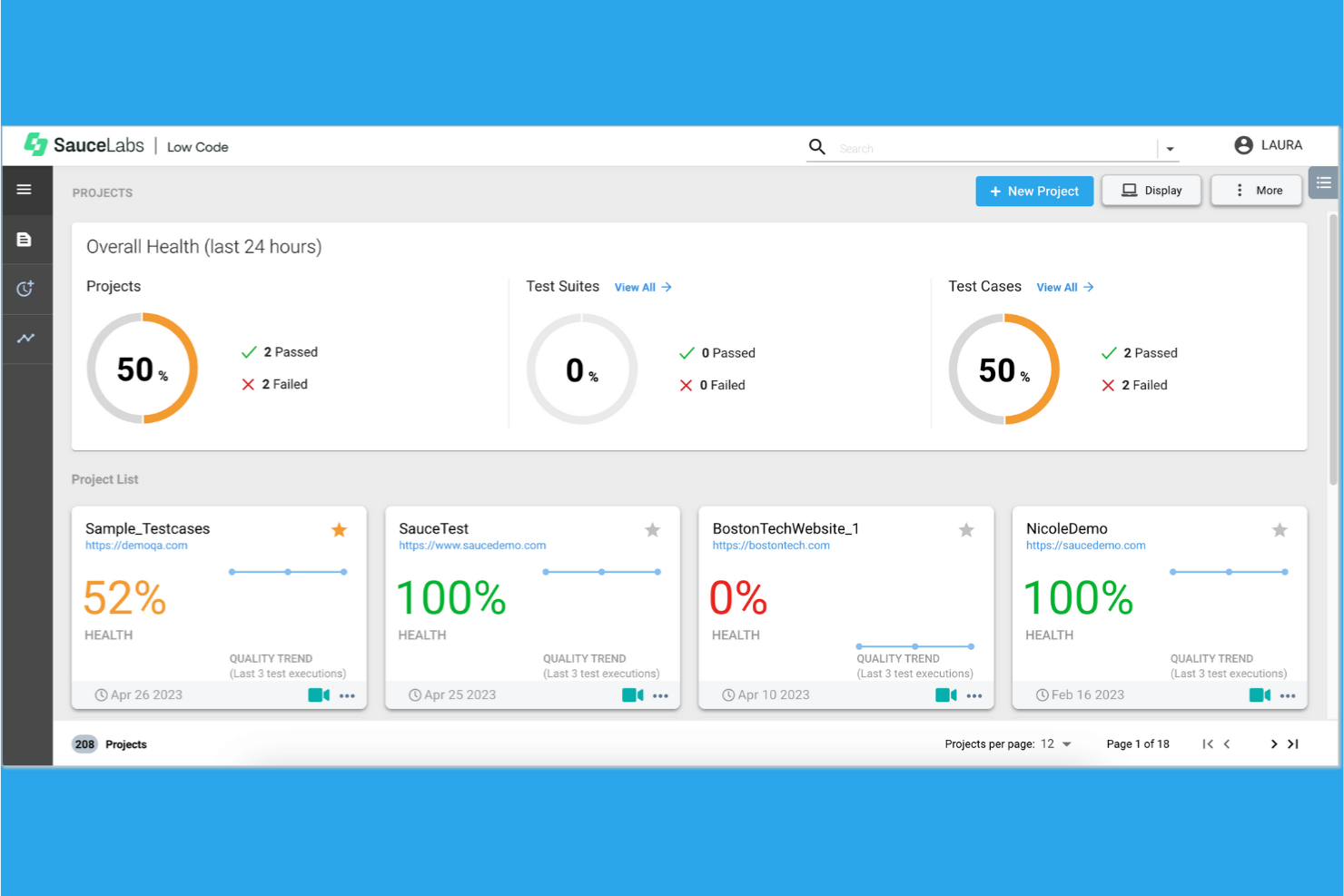 Sauce Labs screenshot - 10 alternativas a Browserling para 2026