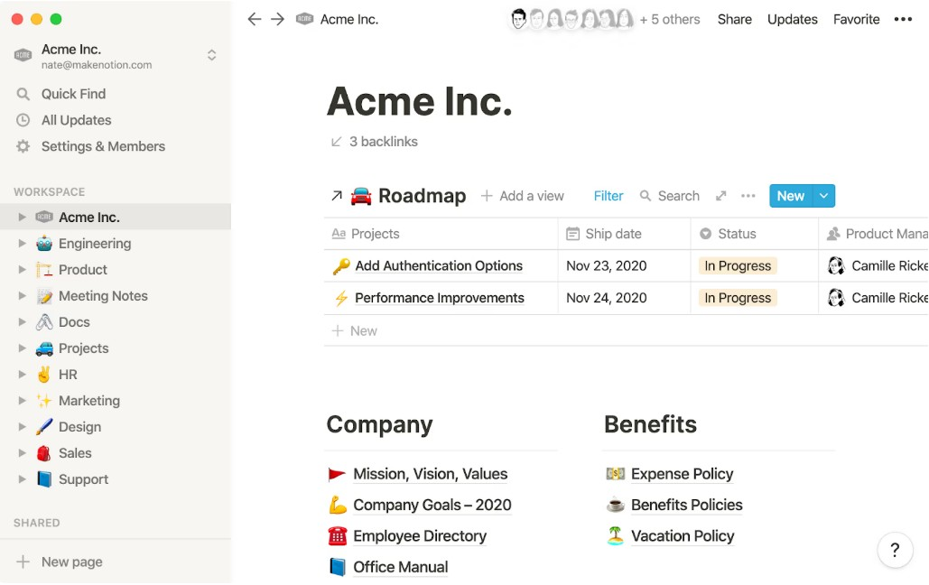 Notion screenshot - 10 Mejores Alternativas a Confluence Analizadas en 2026
