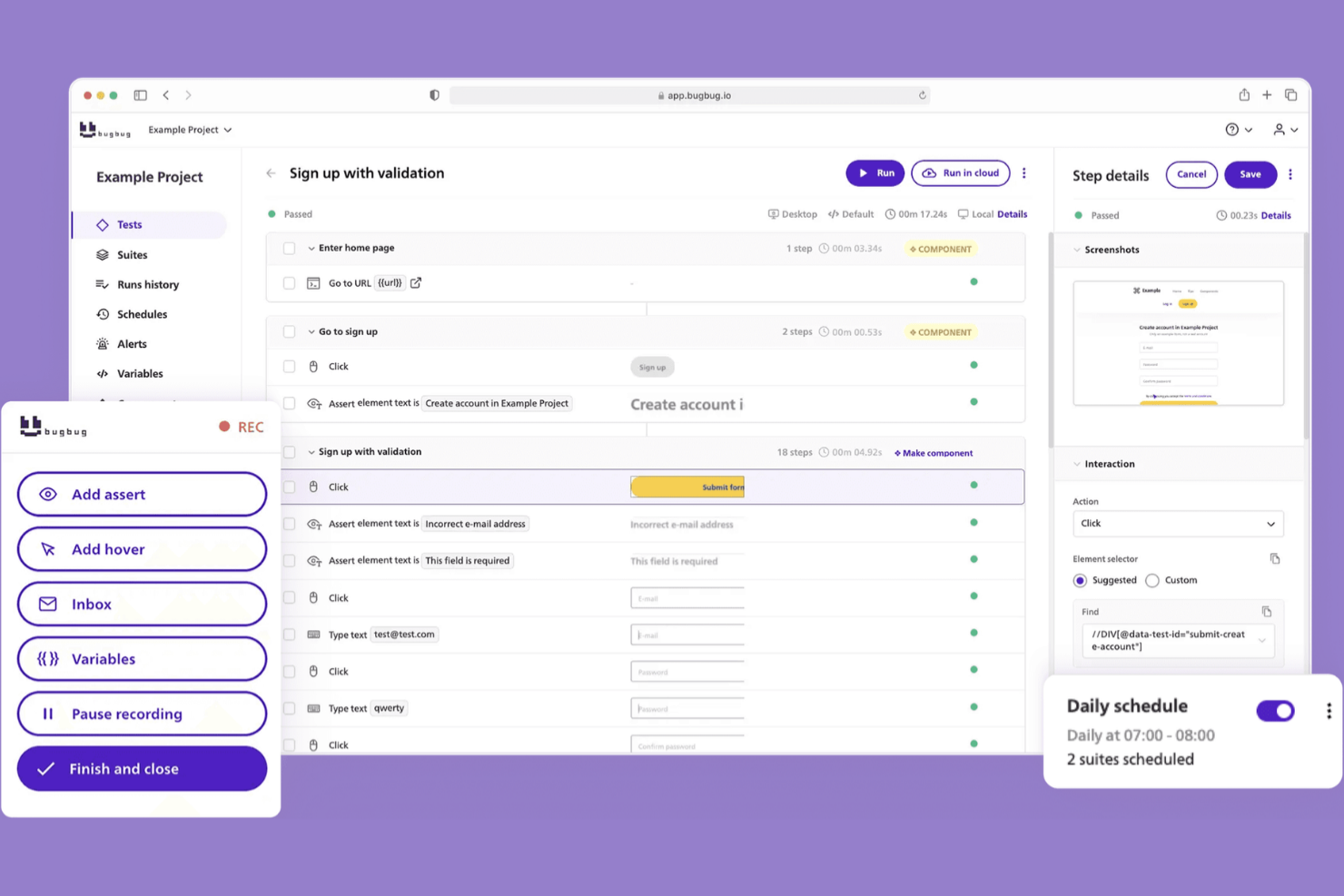 BugBug screenshot - 10 alternativas a Browserling para 2026