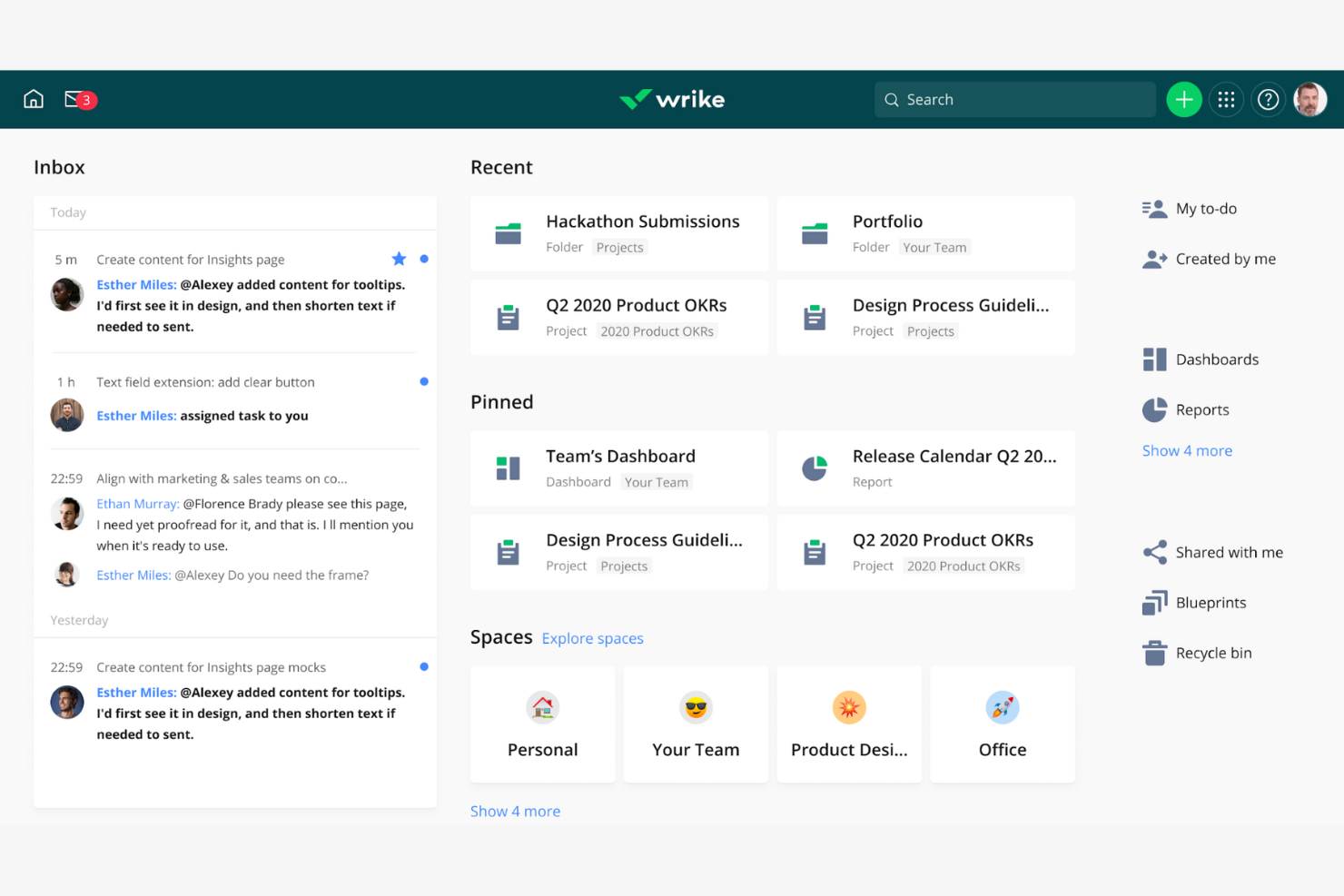 Wrike screenshot - Las 10 mejores alternativas a Smartsheet seleccionadas para 2026