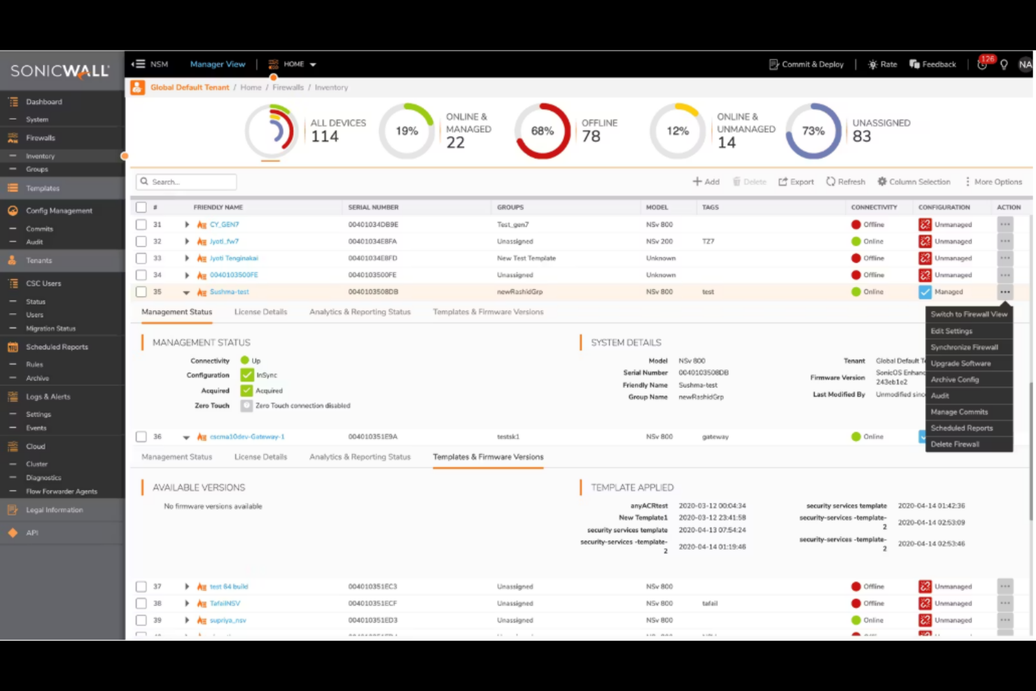 SonicWall screenshot - 10 Mejores Alternativas a PfSense para 2026