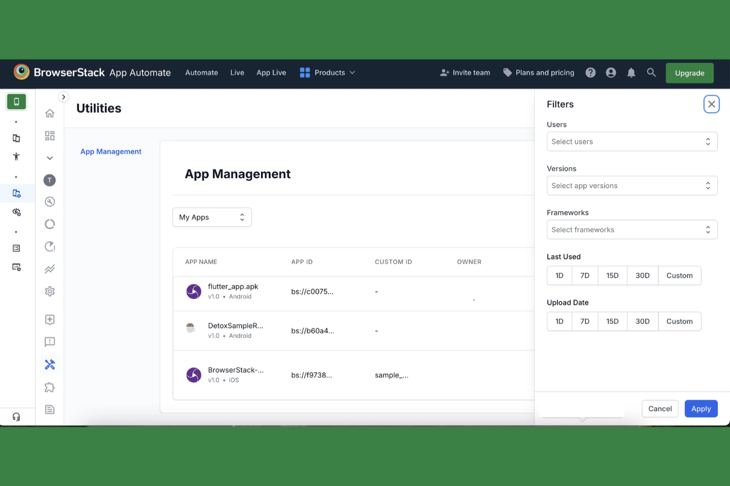 BrowserStack screenshot - 10 alternativas a Browserling para 2026