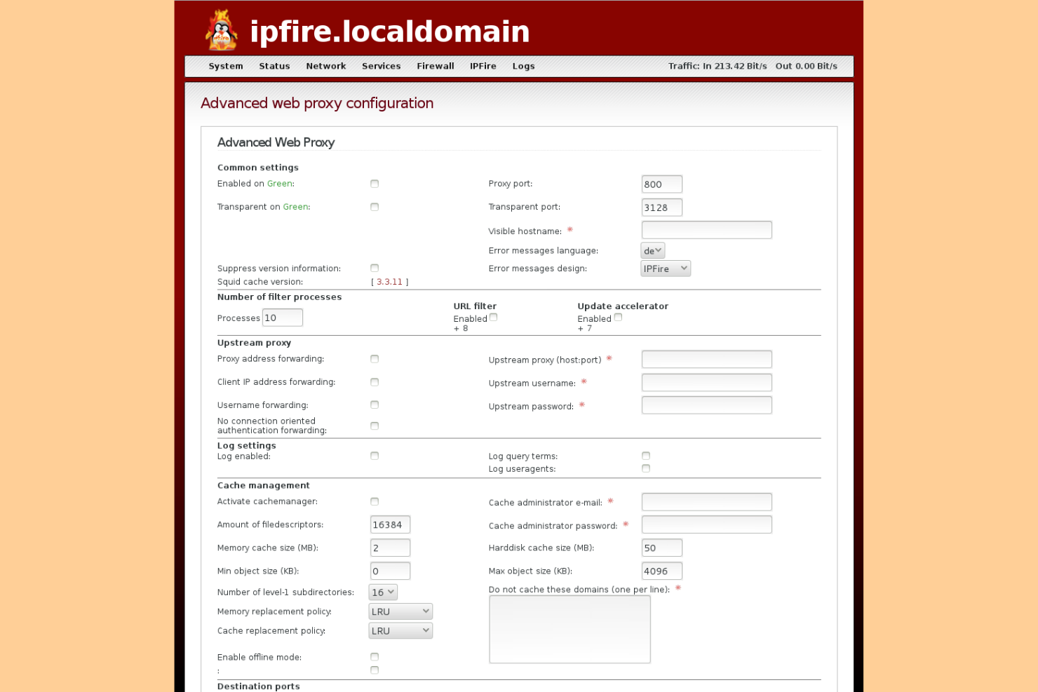 IPFire screenshot - 10 Mejores Alternativas a PfSense para 2026