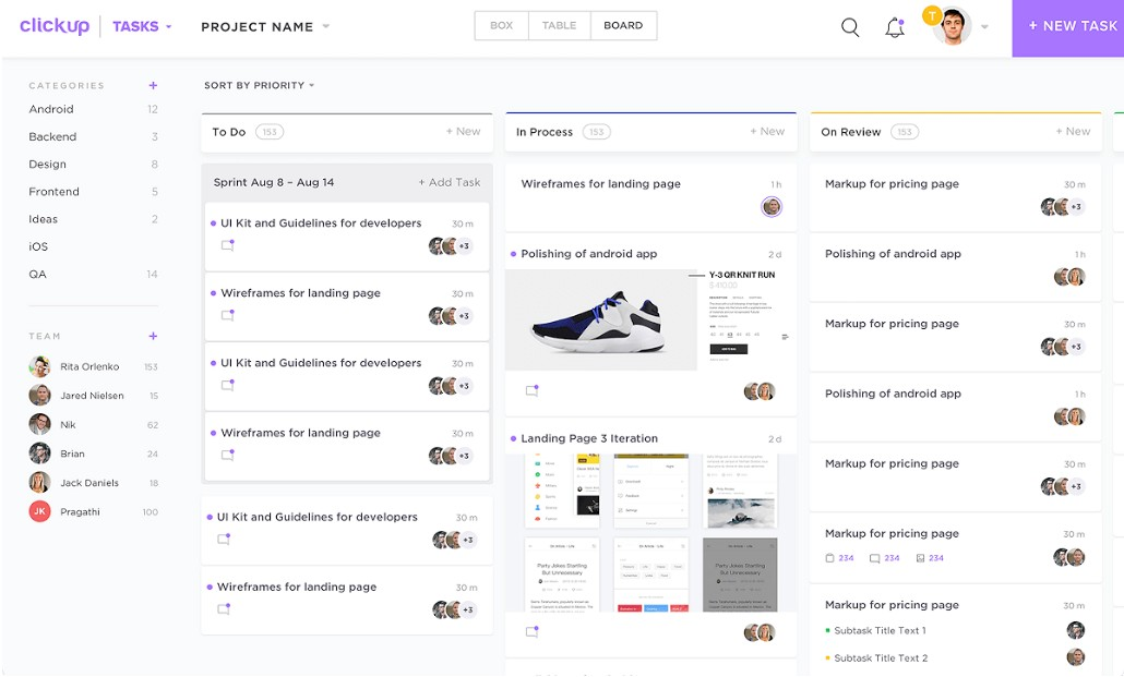 ClickUp screenshot - 10 Mejores Alternativas a Confluence Analizadas en 2026