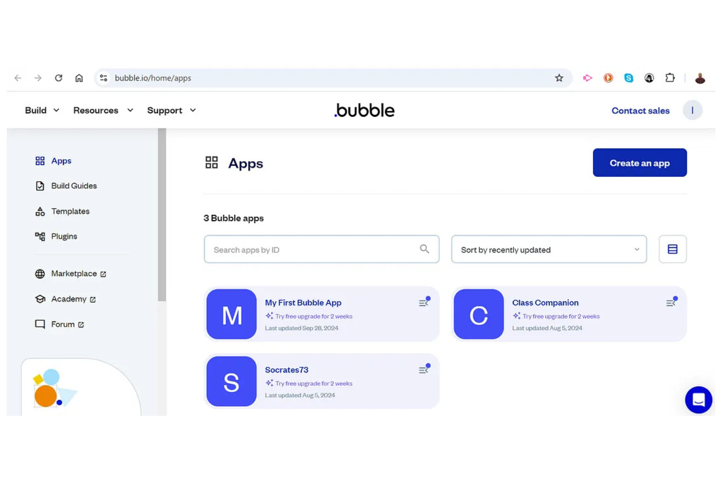 Bubble screenshot - 10 Plataformas Gratuitas para Crear Apps sin Código Seleccionadas para 2026