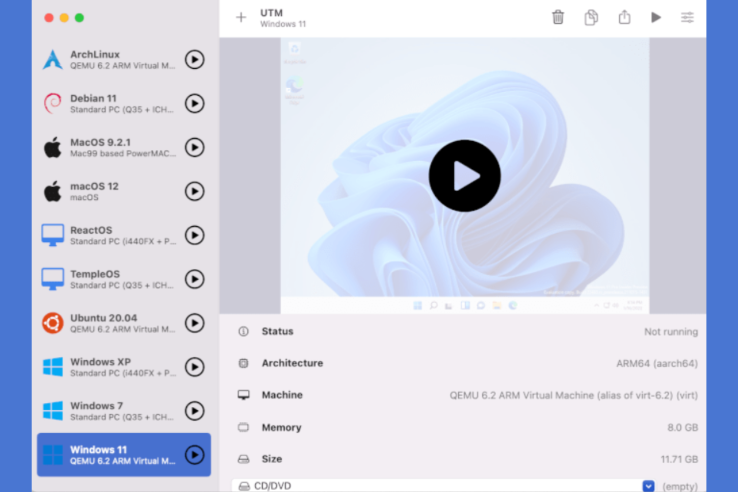 UTM screenshot - 10 Mejores Programas de Máquinas Virtuales Gratis Revisados en 2026