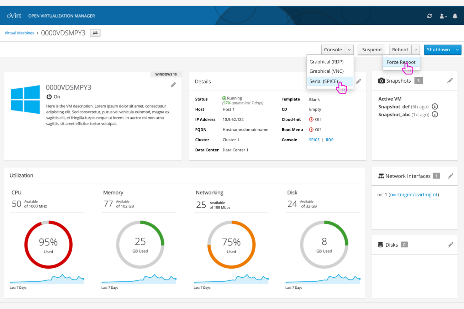 oVirt screenshot - 10 Mejores Programas de Máquinas Virtuales Gratis Revisados en 2026