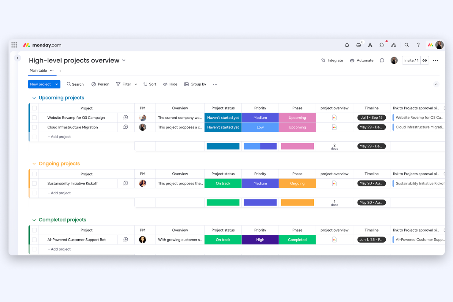 monday work management screenshot - 10 mejores alternativas a Asana revisadas en 2026