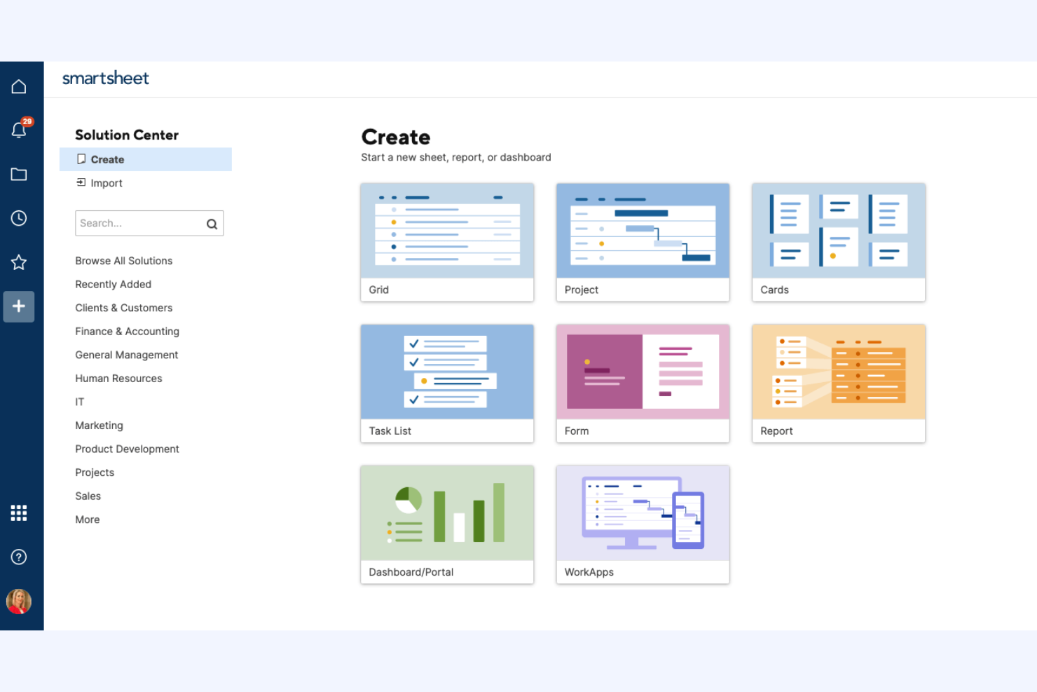Smartsheet screenshot - 10 mejores alternativas a Asana revisadas en 2026