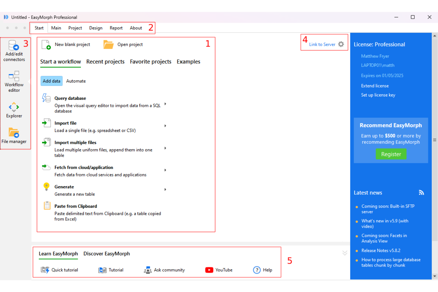 EasyMorph screenshot - 10 Mejores Herramientas ETL Gratuitas Analizadas en 2026