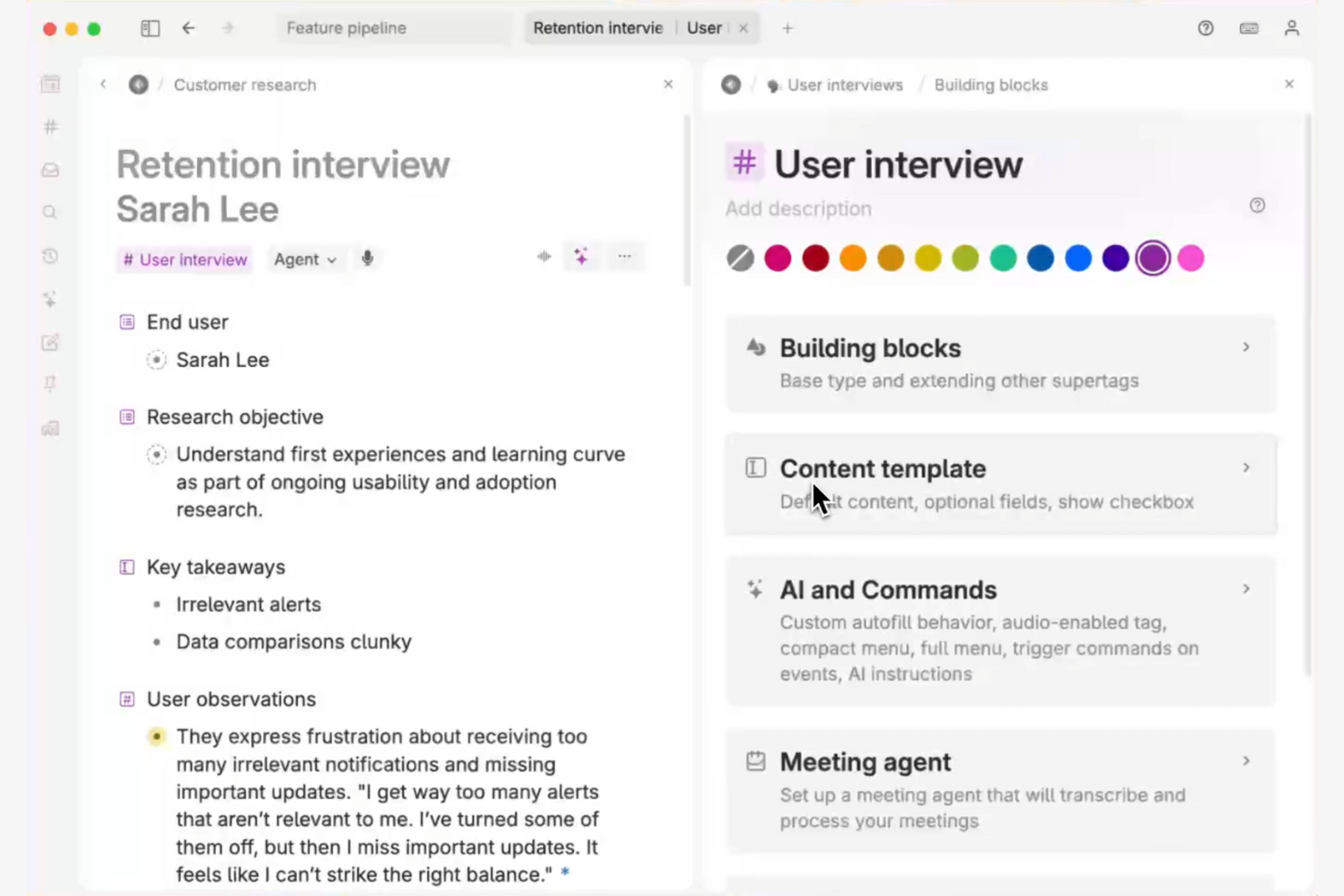 Tana screenshot - 10 Mejores Alternativas a Notion Analizadas en 2026
