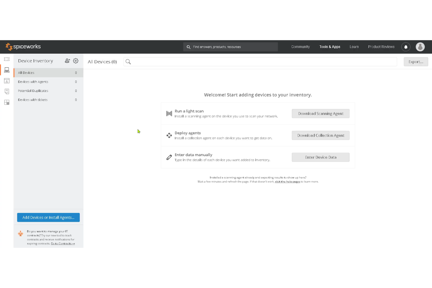 Spiceworks screenshot - 10 mejores herramientas gratuitas para monitoreo de redes reseñadas en 2026