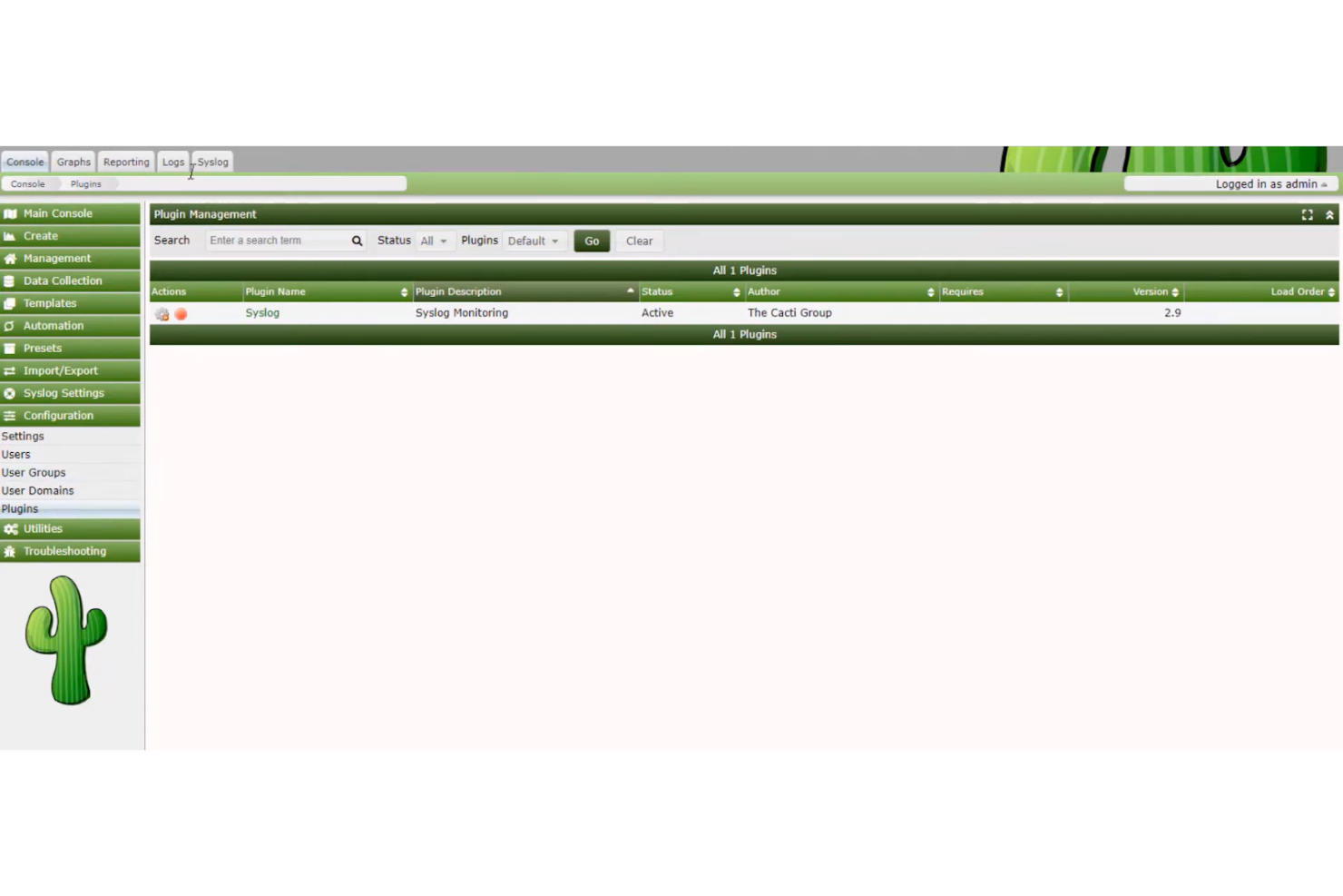 Cacti screenshot - 10 mejores herramientas gratuitas para monitoreo de redes reseñadas en 2026