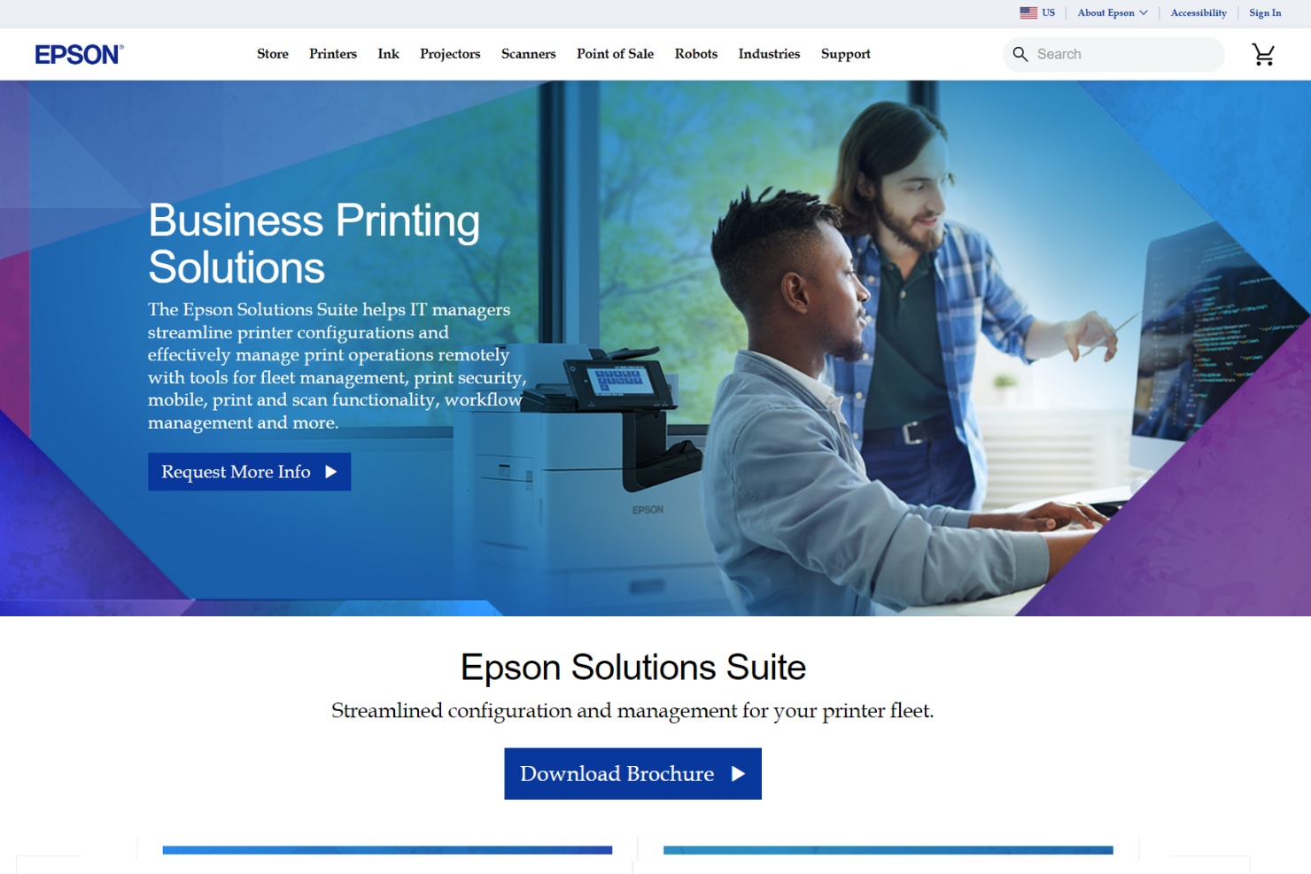 Epson Managed Print Services screenshot - 10 Proveedores de Servicios de Impresión Gestionada Analizados en 2026