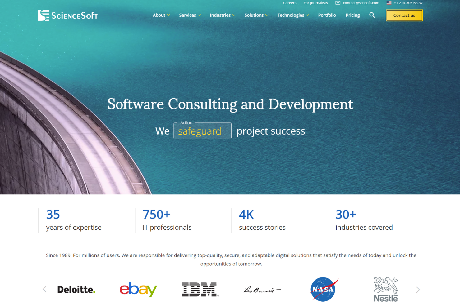 ScienceSoft screenshot - 10 Mejores Servicios Gestionados de Seguridad de Red Analizados en 2026