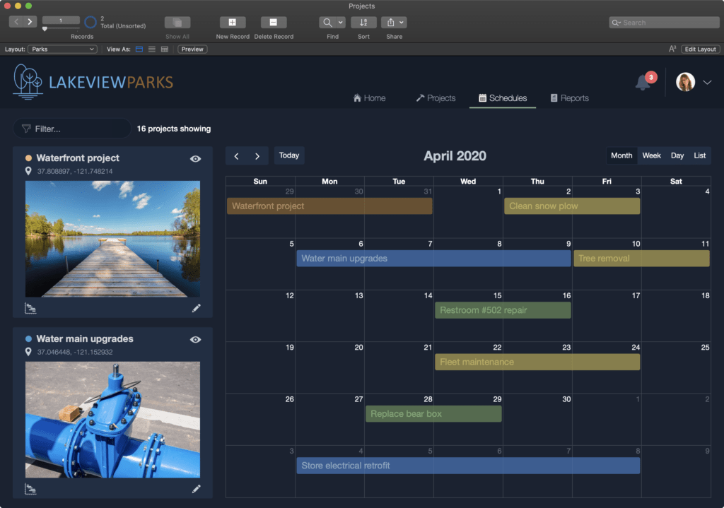 Claris FileMaker screenshot - Las 10 Mejores Aplicaciones de Base de Datos de Escritorio en 2026