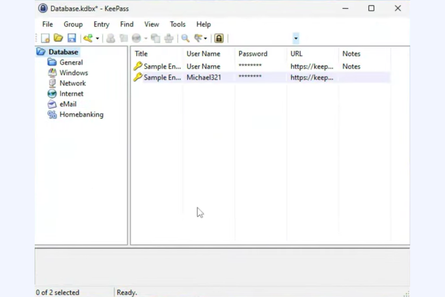 KeePass screenshot - 10 mejores herramientas gratuitas de ciberseguridad analizadas en 2026
