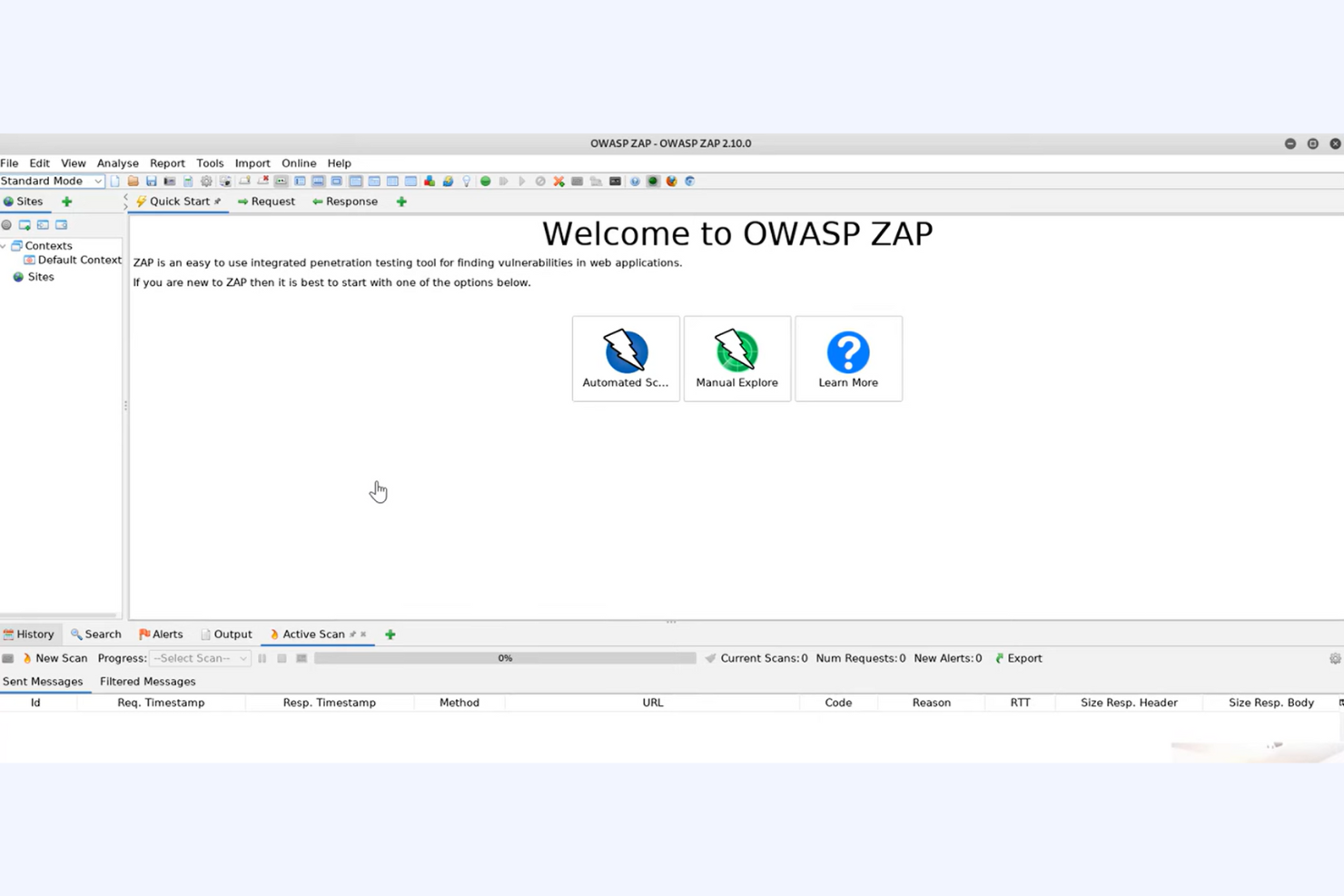 ZAP screenshot - 10 mejores herramientas gratuitas de ciberseguridad analizadas en 2026