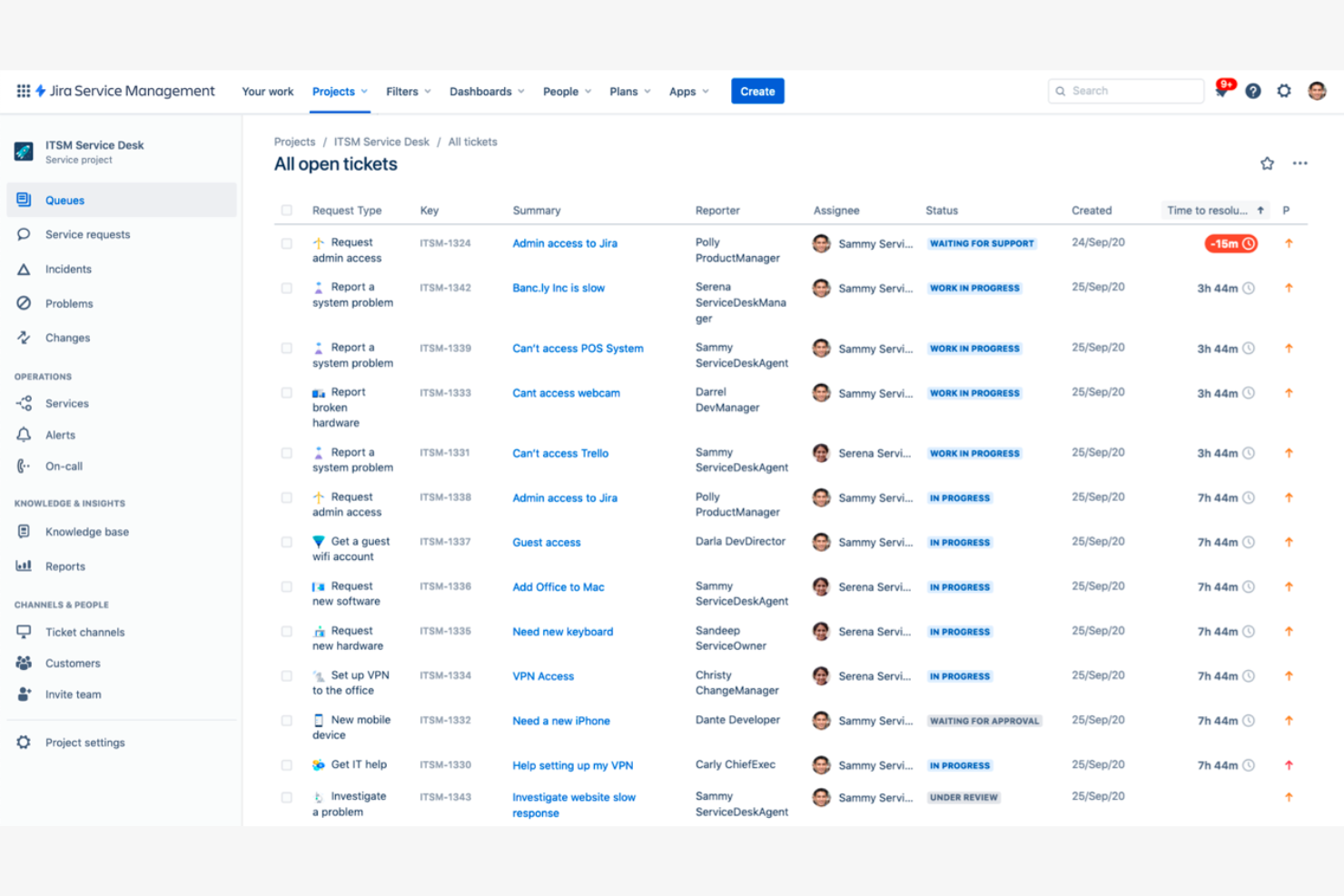 Jira Service Management screenshot - 10 Mejores Programas de Gestión de Servicios Analizados en 2026