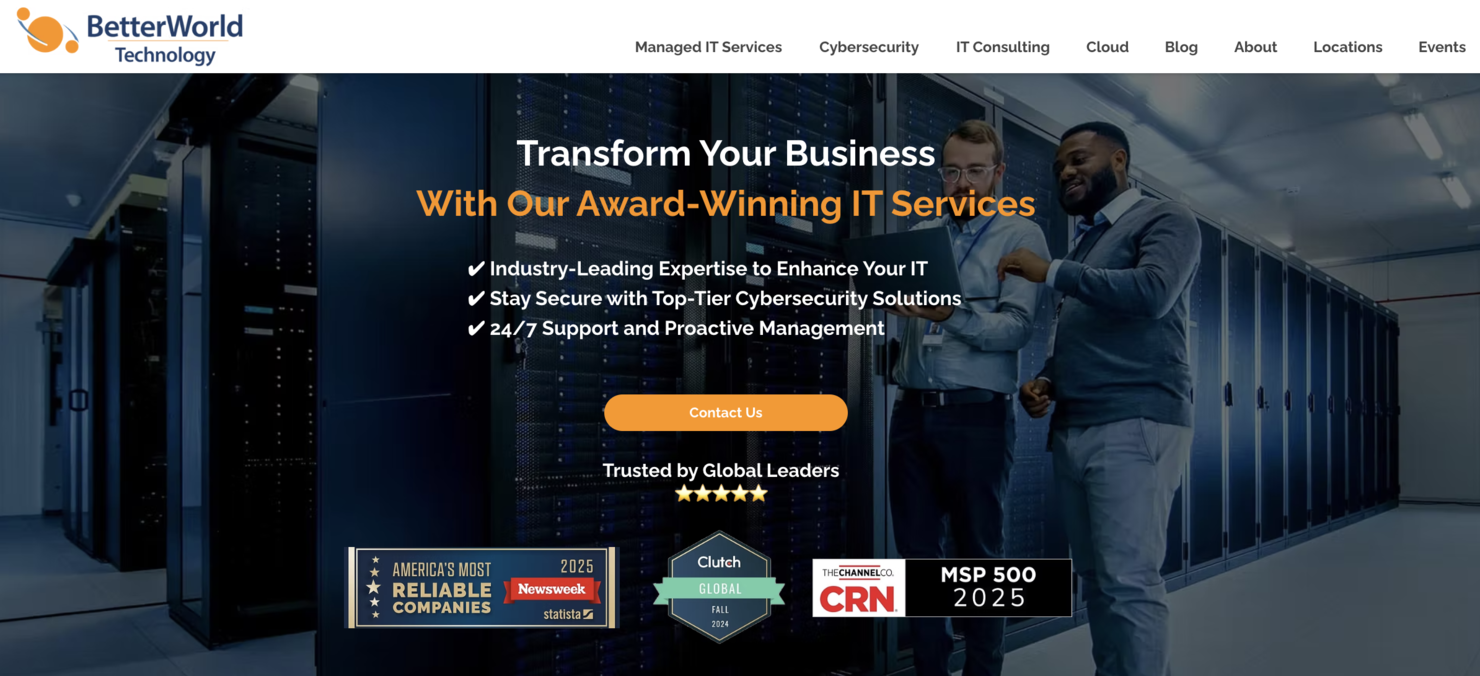 BetterWorld Technology screenshot - Las 10 mejores empresas de servicios informáticos gestionados en Chicago analizadas en 2026