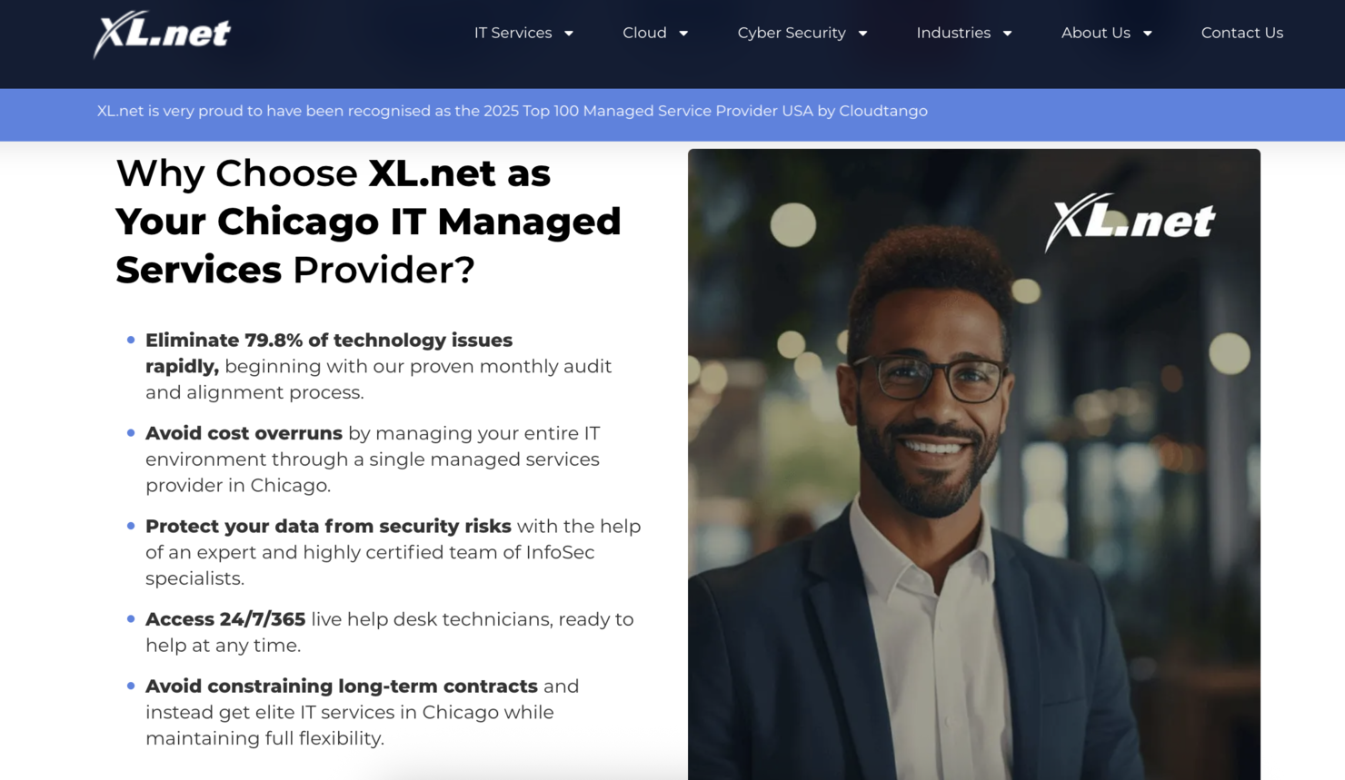 XL.net screenshot - Las 10 mejores empresas de servicios informáticos gestionados en Chicago analizadas en 2026