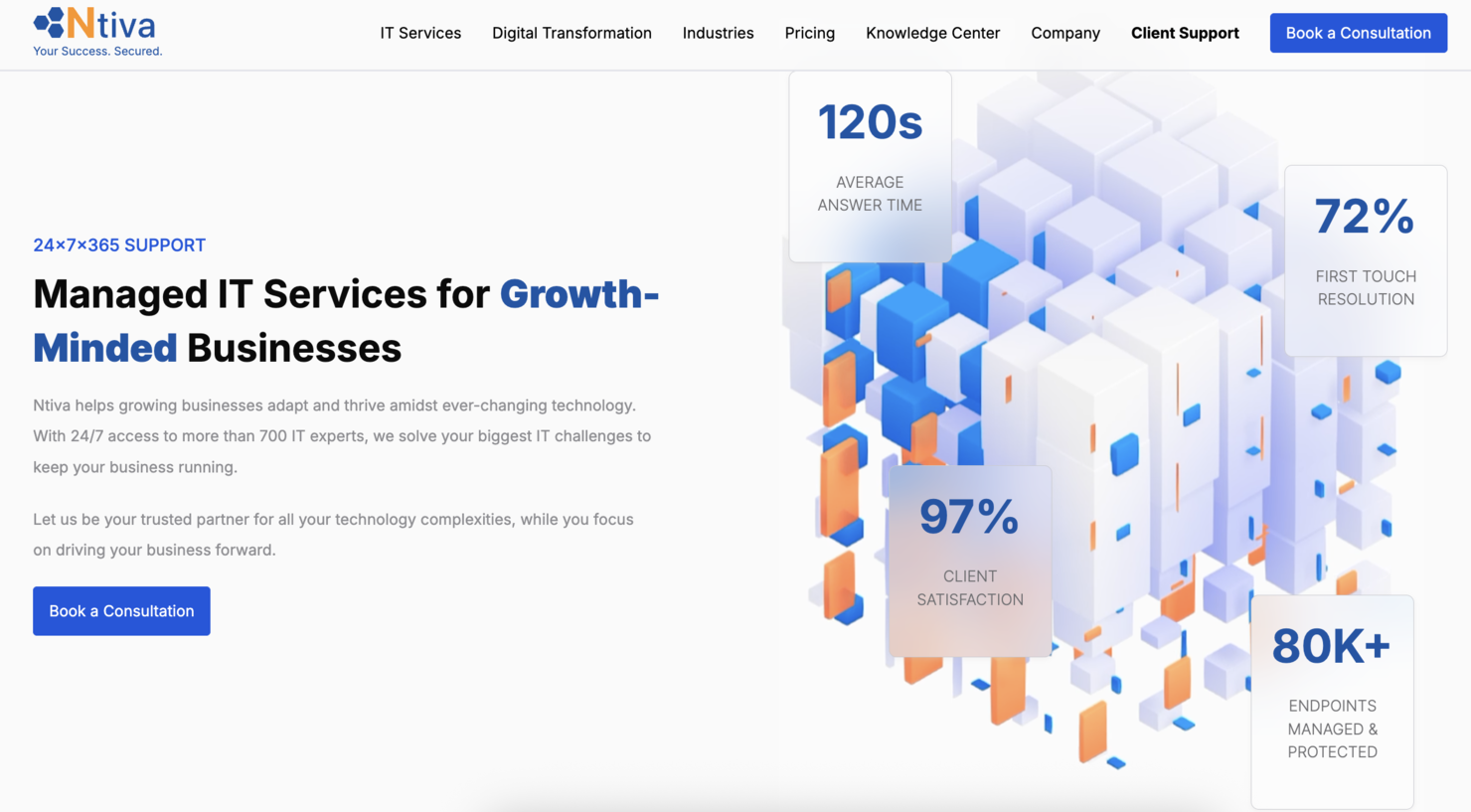 Ntiva screenshot - 10 Mejores Servicios de TI Gestionados en Nueva York Revisados en 2026