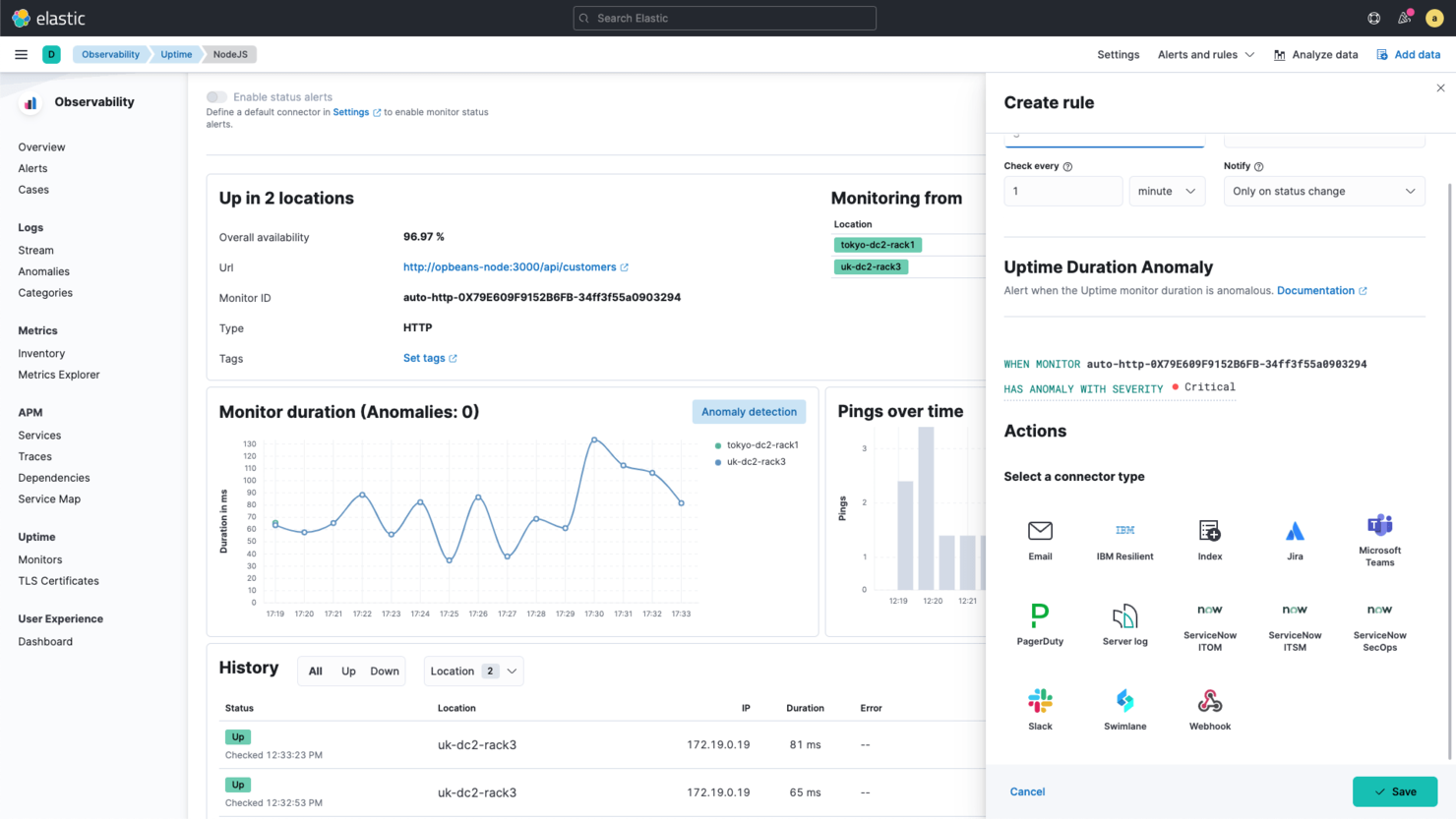Elastic Observability screenshot - 10 Plataformas de Observabilidad Analizadas en 2026