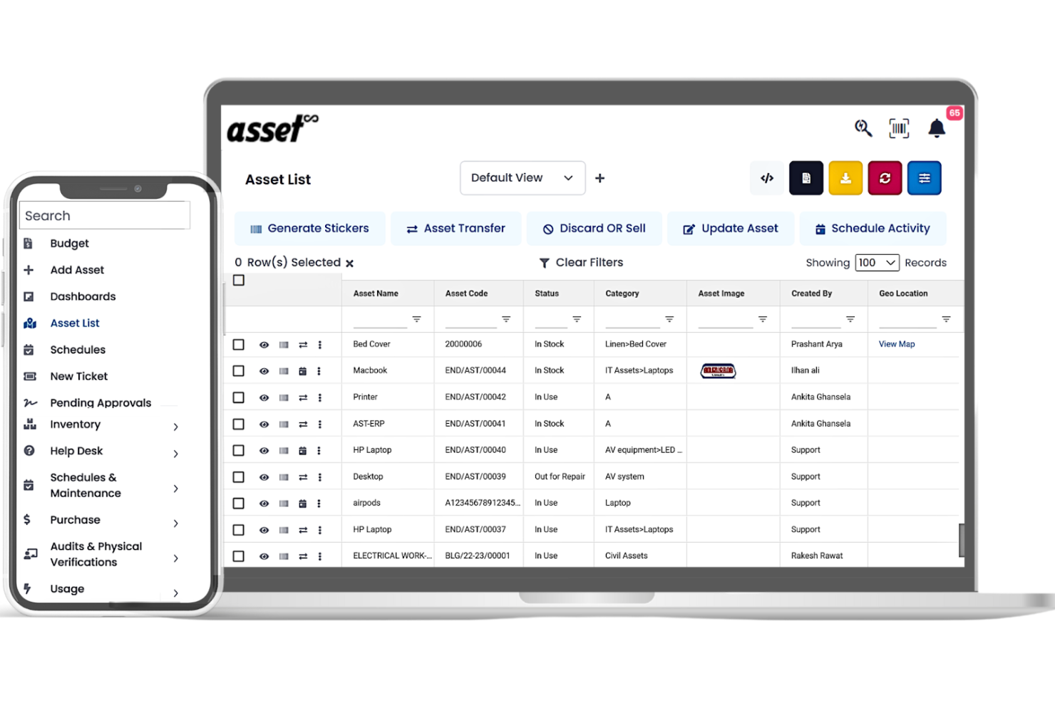 Asset Infinity screenshot - 10 mejores programas de gestión de activos fijos revisados en 2026