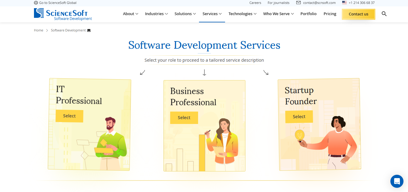 ScienceSoft screenshot - Las 10 mejores empresas de desarrollo de software analizadas en 2026