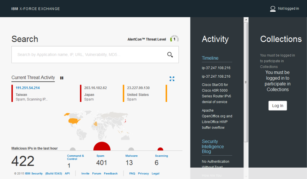 IBM X-Force Exchange screenshot - Las 10 Mejores Soluciones de Inteligencia de Amenazas de 2026