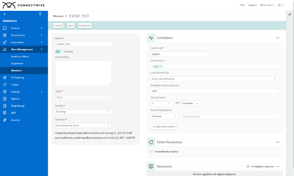 ConnectWise screenshot - Los 10 mejores herramientas para la evaluación de riesgos de seguridad de 2026