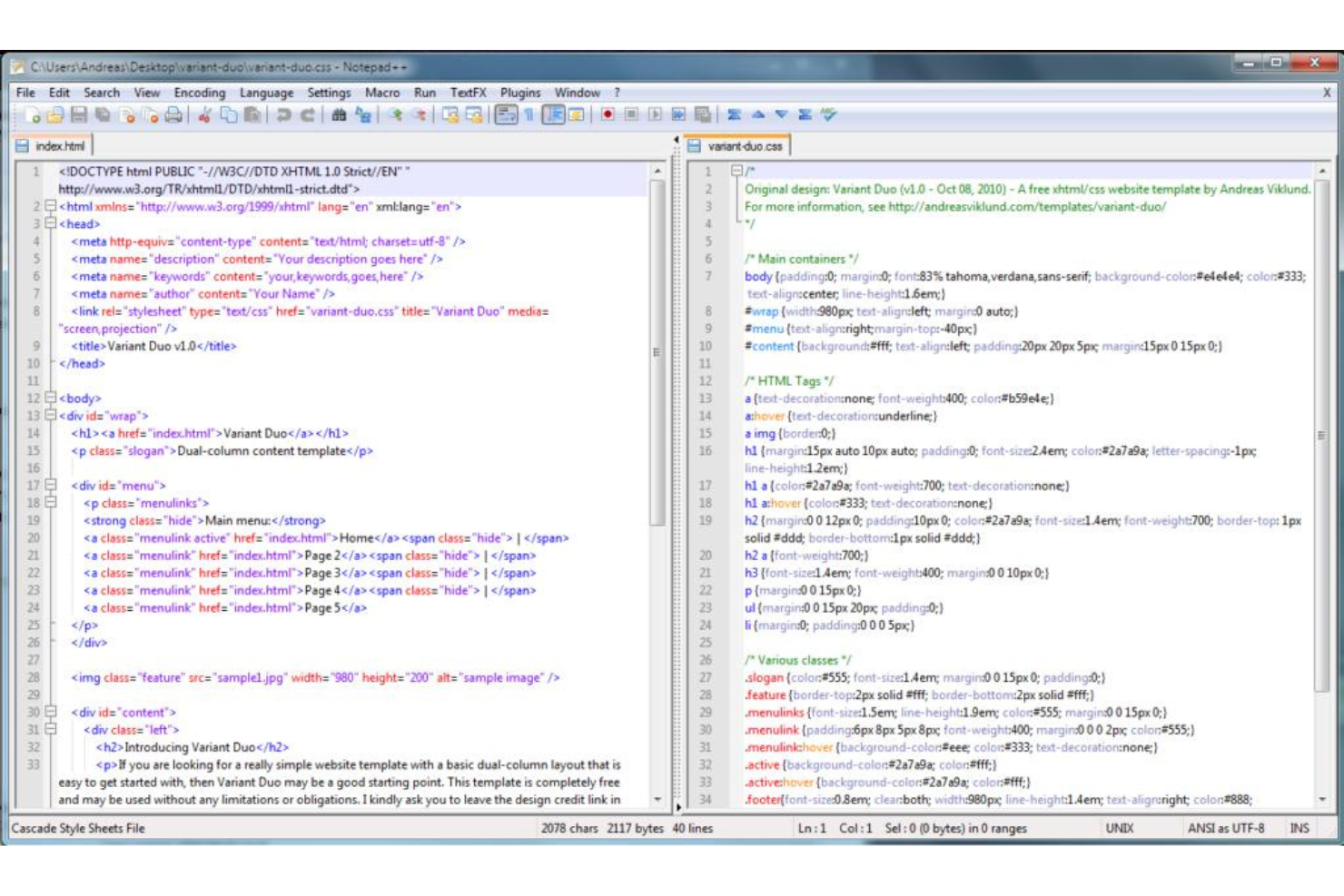 Notepad++ screenshot - Los 10 mejores programas de edición de texto para programar en 2026