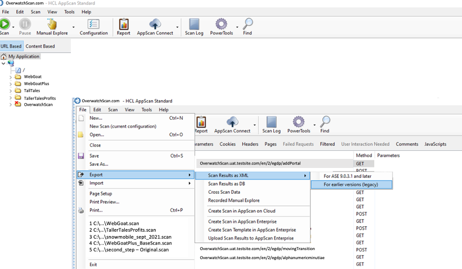 HCL AppScan screenshot - 10 Mejores Herramientas de Análisis de Composición de Software de 2026