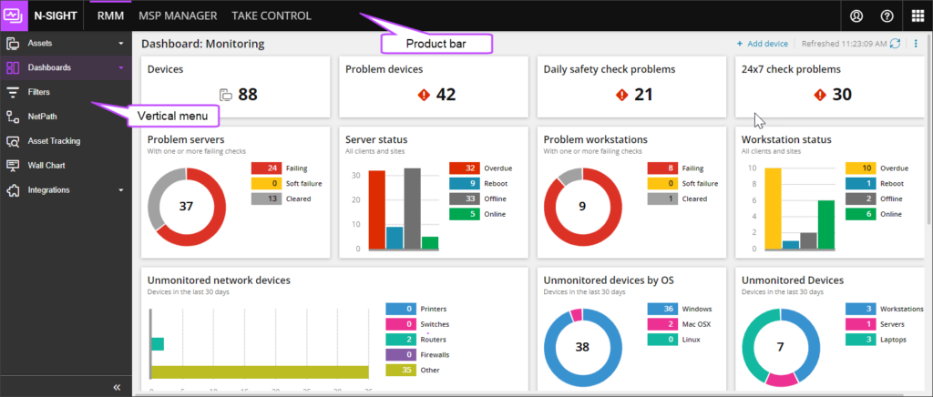 N-able N-central RMM screenshot - 10 Mejores Herramientas SCM Revisadas en 2026