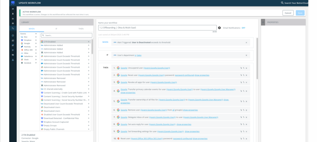BetterCloud screenshot - 10 Mejores Software de Gestión de Gastos SaaS Analizados en 2026