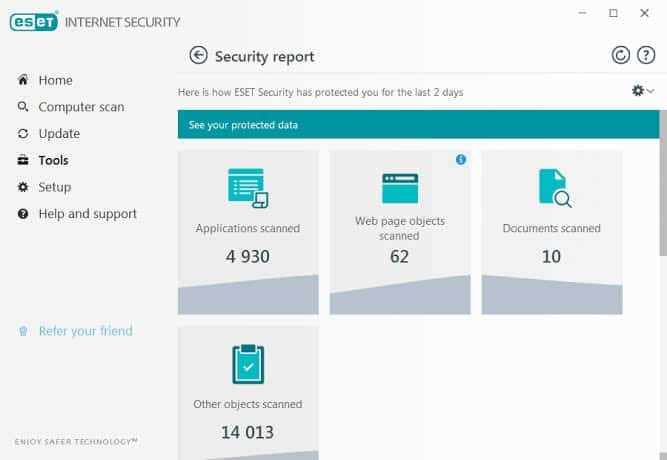 ESET Internet Security screenshot - Los 10 Mejores Programas de Seguridad de Red de 2026