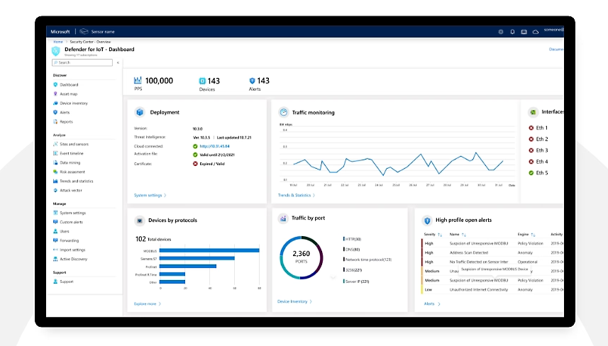 Microsoft Defender for IoT screenshot - 10 Mejores Plataformas de Seguridad IoT Clasificadas