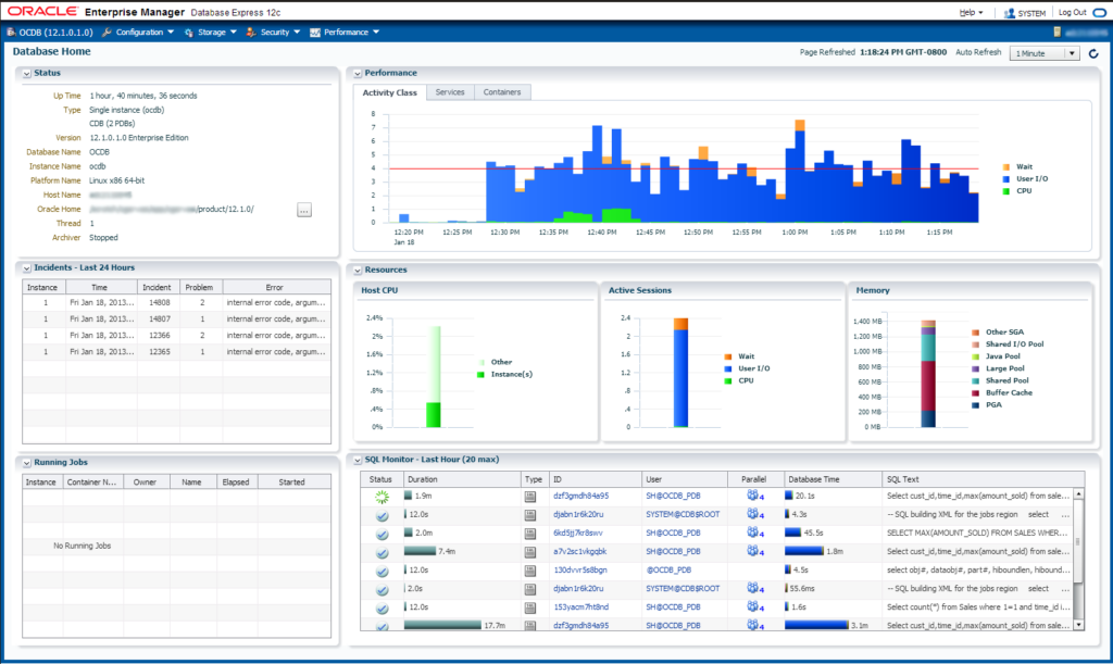 Oracle Database screenshot - Explorando los 10 mejores software de bases de datos relacionales de 2026