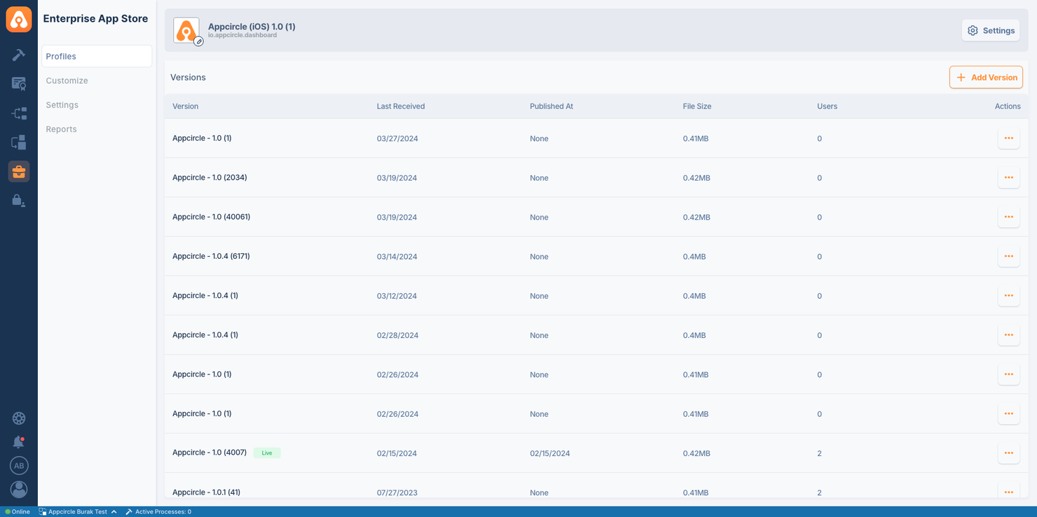Appcircle screenshot - 10 Mejores Emuladores de iOS Analizados en 2026