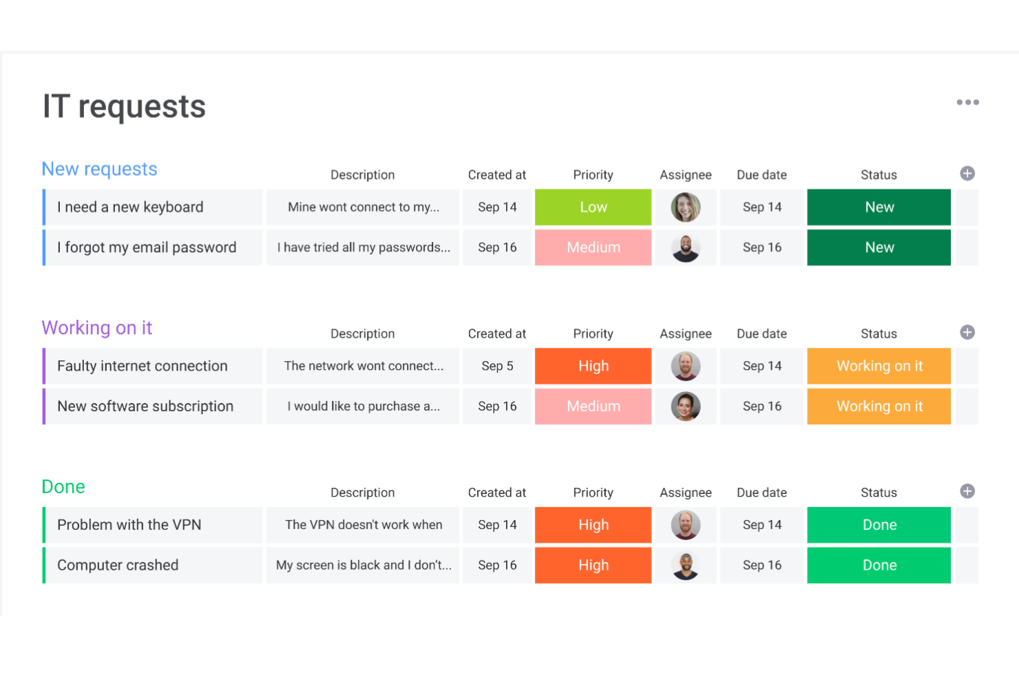 monday service screenshot - Guía de las 10 mejores herramientas ITSM de 2026