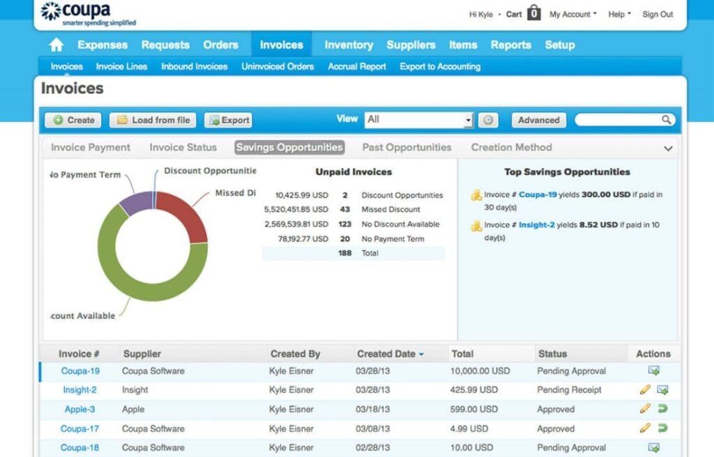 Coupa screenshot - 10 Mejores Software de Adquisiciones de TI Revisados en 2026