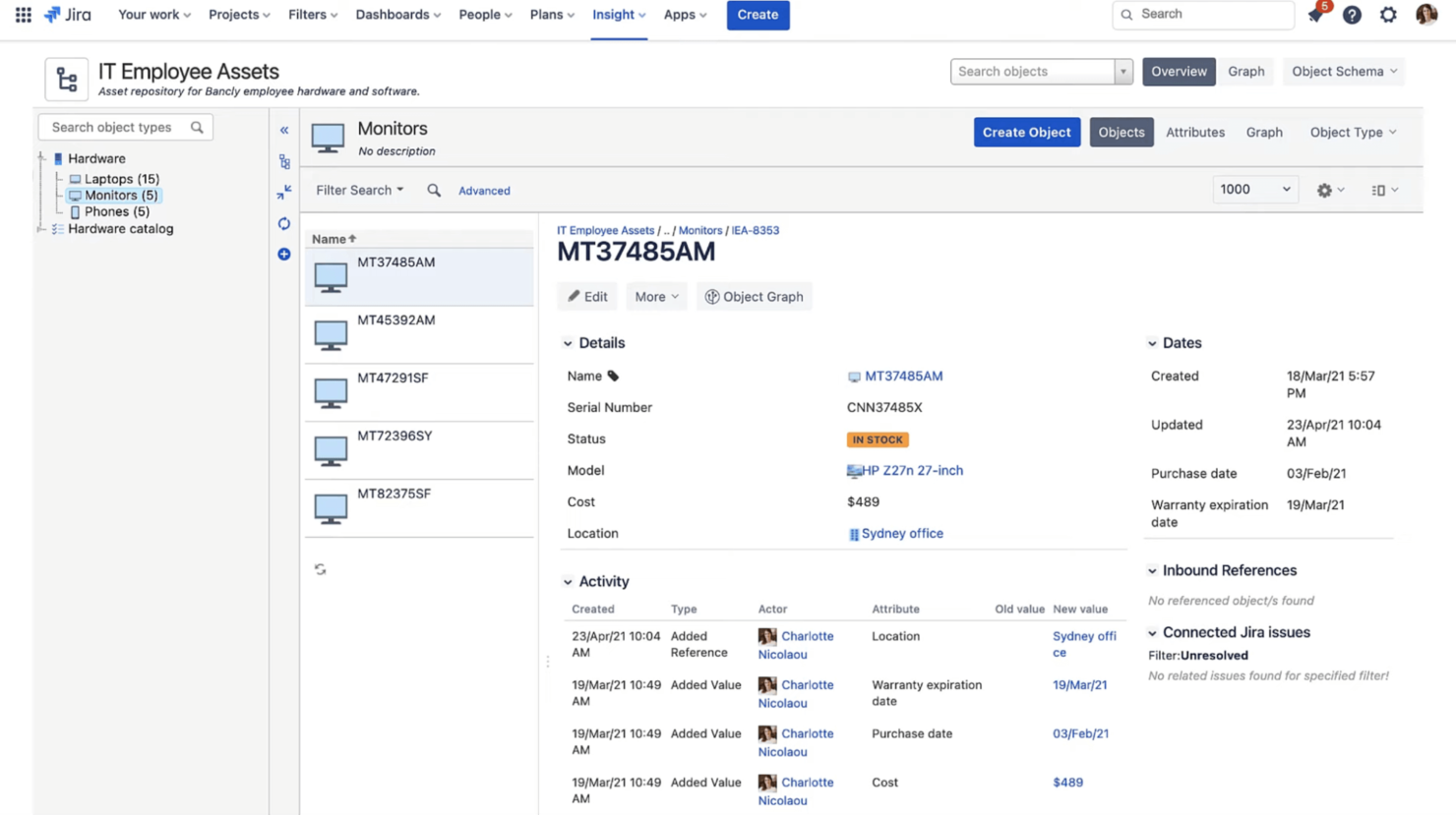 Jira Service Management screenshot - 10 Mejores Programas de Gestión de Inventario de TI de 2026