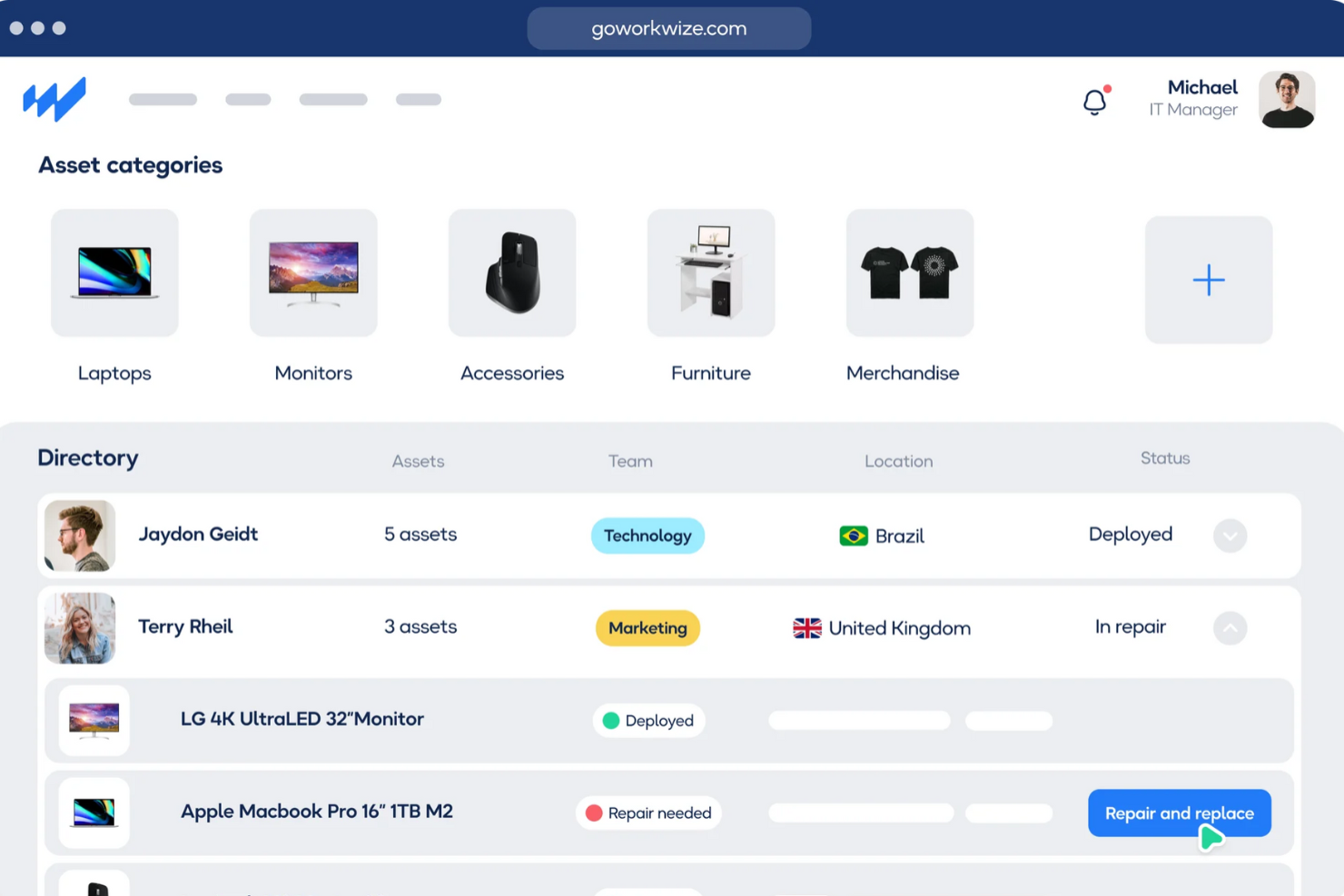 Workwize screenshot - 10 Mejores Programas de Gestión de Inventario de TI de 2026