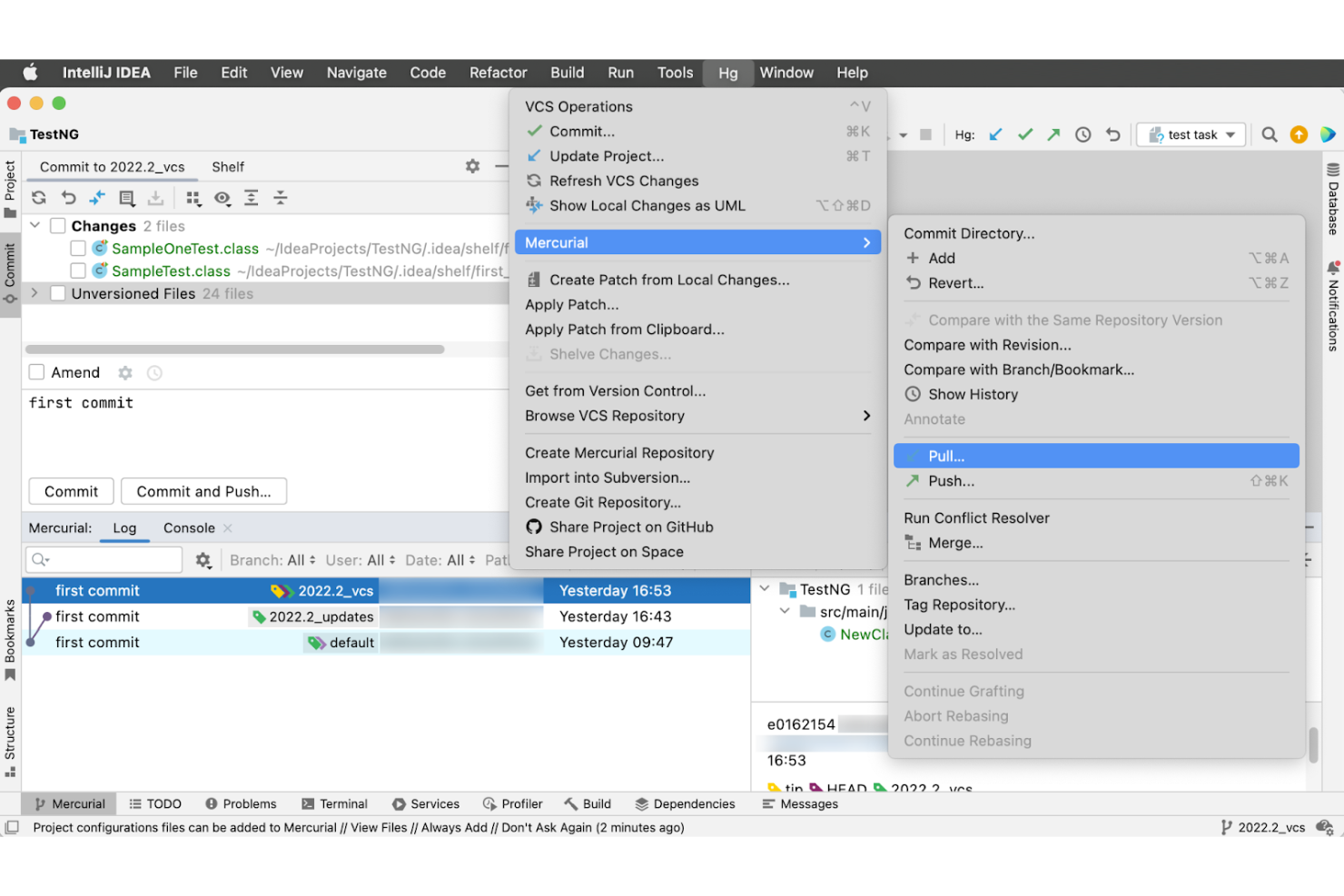 Mercurial screenshot - Probé 10 alternativas a Git: Mis mejores selecciones para 2026