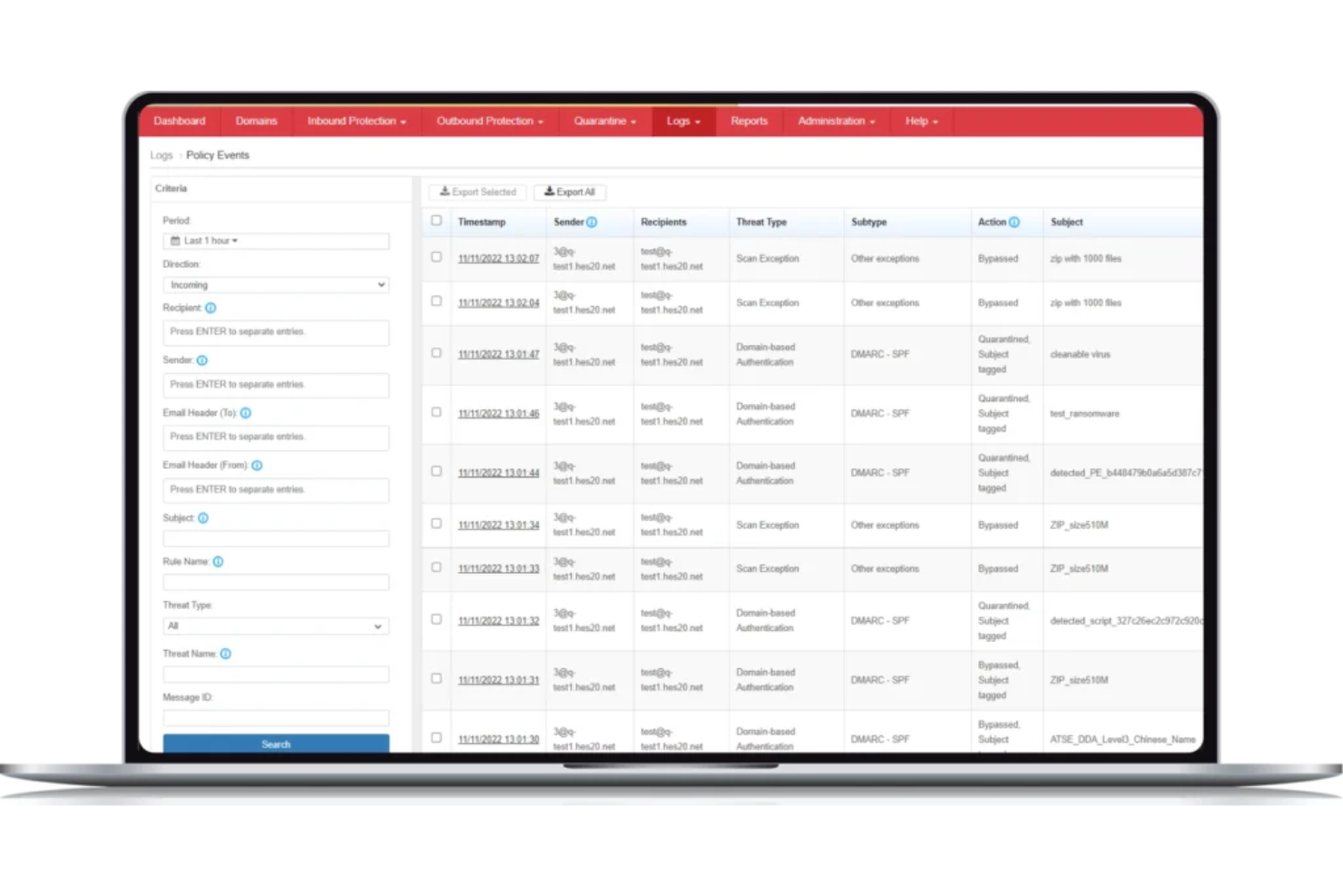 Trend Micro Email Security screenshot - Guía de los 10 mejores servicios de seguridad del correo electrónico de 2026