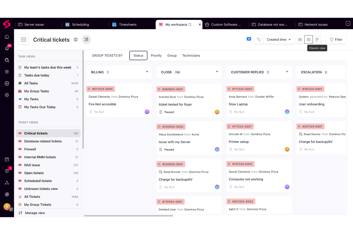 SuperOps screenshot - Clasificación de los 10 Mejores Software de Mesa de Ayuda de 2026