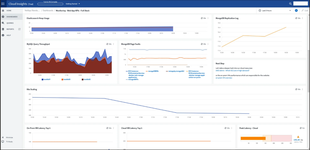 NetApp Cloud Insight screenshot - Los 10 mejores programas de monitoreo de hardware analizados en 2026