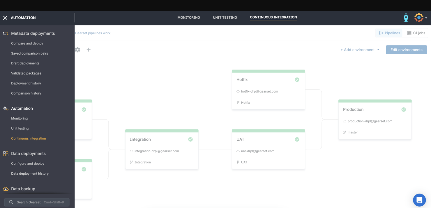 Gearset screenshot - Las 10 mejores herramientas de DevOps para Salesforce reseñadas en 2026