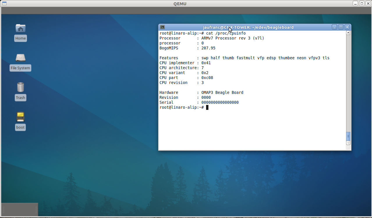 QEMU screenshot - 8 Mejores Emuladores de Android para Mac Analizados en 2026